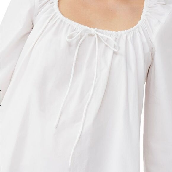 NWT GANNI COTTON POPLIN SQUARE-NECK MINI DRESS - Picture 5 of 10